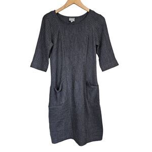 Niche Nilgun Derman Gray Stripe Dress Tunic Lagenlook Women's X-Small